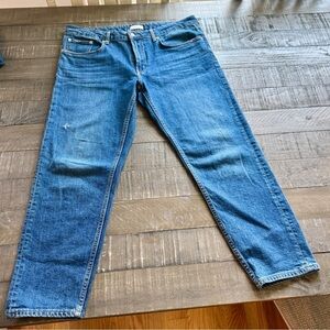 Zara Premium Denim 9863 Straight-Leg Jeans Blue Size 12